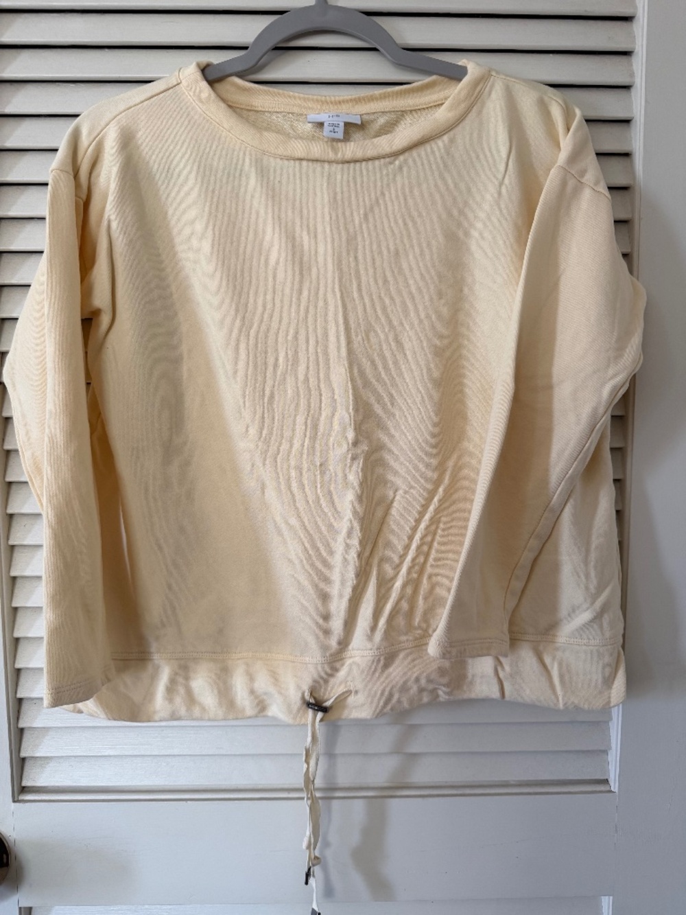 J.Jill Petite Butter Yellow Drawstring Hem Sweatshirt Pullover Top Small Petite